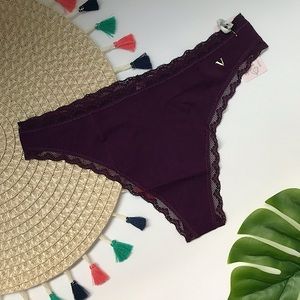 Victoria’s Secret Conscious Seamless Thong Panty Plum L/XL NEW